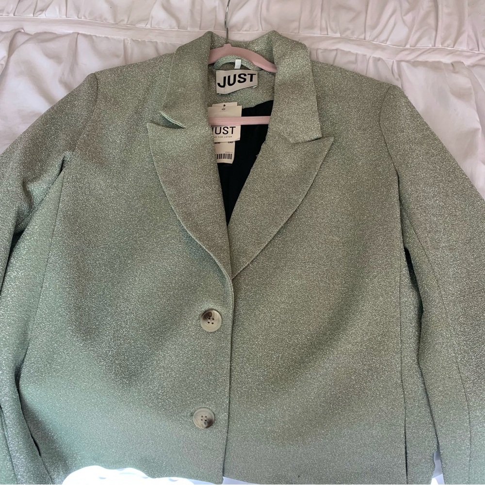 Urban Outfitters JUST brand light green glitter blazer size M